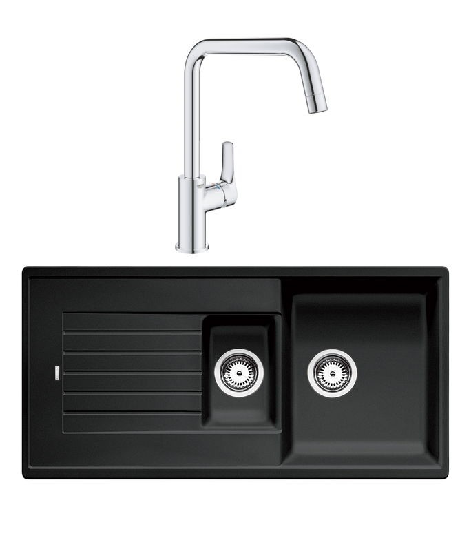Комплект Мойка Blanco Zia 6S 514748 антрацит + Смеситель Grohe Eurosmart