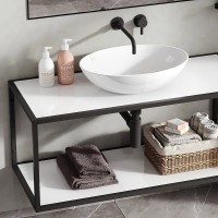 Накладная раковина Belux Дубай 48 глянцевая белая, овальная