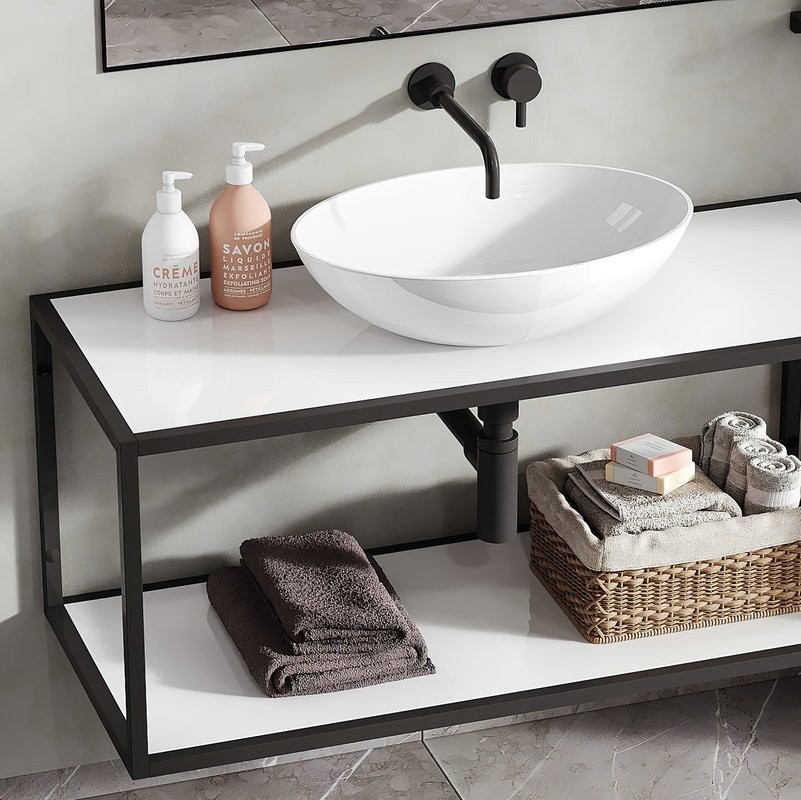 Накладная раковина Belux Дубай 48 глянцевая белая, овальная