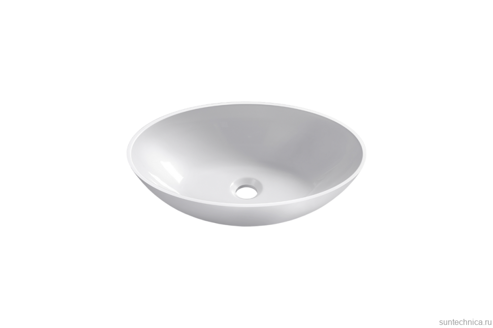 Накладная раковина Belux Дубай 48 глянцевая белая, овальная