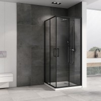 Душевой уголок Abber Schwarzer Diamant AG02080B5 80x80, профиль черный, стекло прозрачное