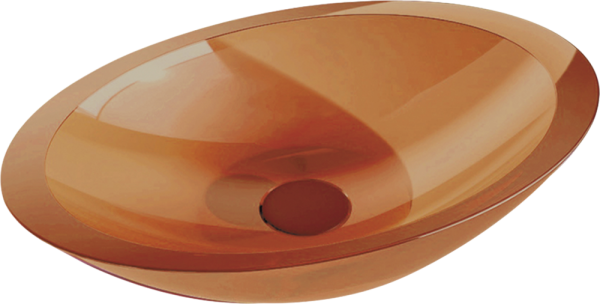 Накладная раковина Abber Kristall AT2810 topas, оранжевая