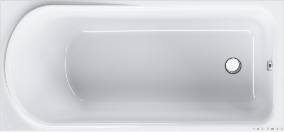 Акриловая ванна AM.PM Like 150x70 см, пристенная, белая, с каркасом