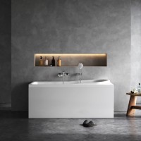 Акриловая ванна AM.PM Like 150x70 см, пристенная, белая, с каркасом