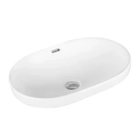 Накладная раковина GID Integrado S1004 61 глянцевая белая, овальная, фаянс