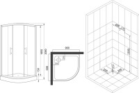 Душевой уголок Esbano ESD-7015B 90х90 см, профиль черный, стекло прозрачное