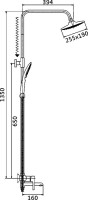 Душевая стойка Shevanik S6036H черный, хром