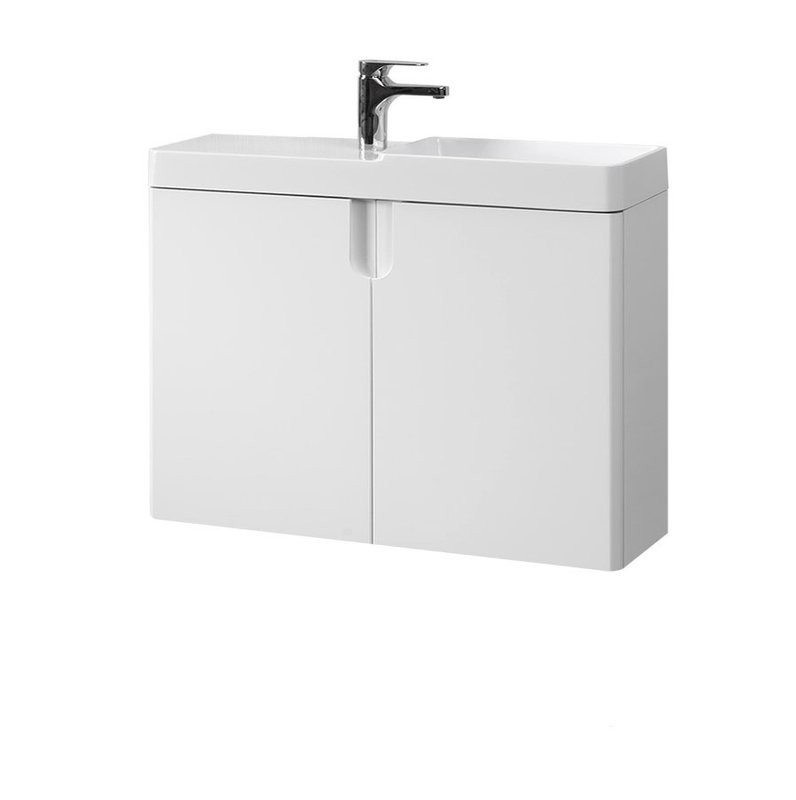 Тумба с раковиной Belux Даллас 80 R подвесная, белая глянцевая