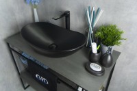 Накладная раковина GID Lago Bm9811 61 матовая черная, овальная, фаянс