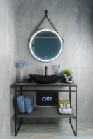 Накладная раковина GID Lago Bm9811 61 матовая черная, овальная, фаянс