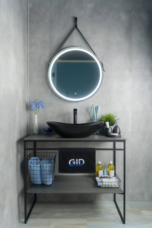 Накладная раковина GID Lago Bm9811 61 матовая черная, овальная, фаянс