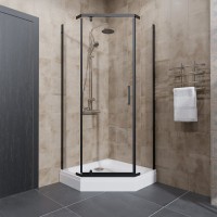 Душевой уголок Triton Дека -Блэк Щ0000059782 90х90, с поддоном, профиль черный