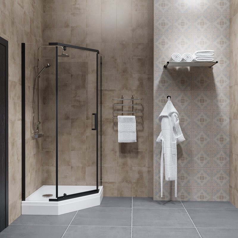 Душевой уголок Triton Дека -Блэк Щ0000059782 90х90, с поддоном, профиль черный