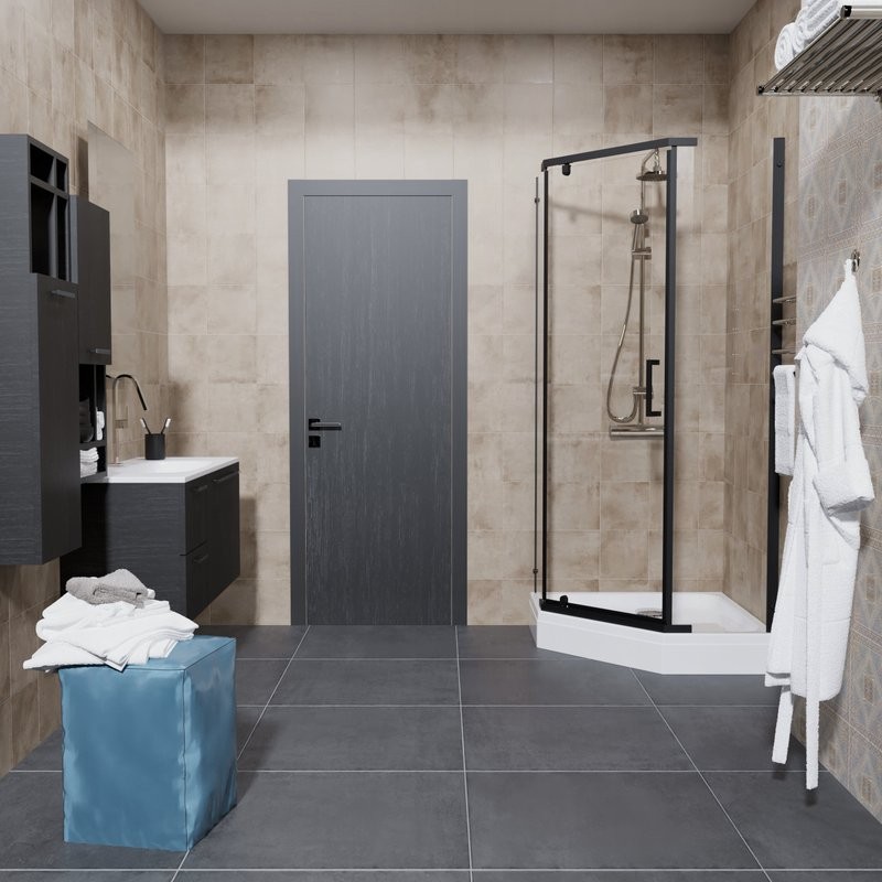 Душевой уголок Triton Дека -Блэк Щ0000059782 90х90, с поддоном, профиль черный