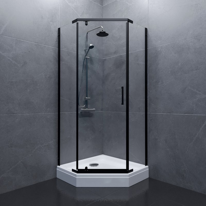Душевой уголок Triton Дека -Блэк Щ0000059782 90х90, с поддоном, профиль черный