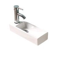 Раковина маленькая в туалет GID Suspendido N9271R 38 глянцевая белая, прямоугольная, фаянс