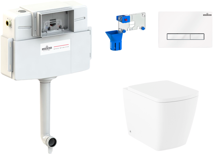 Комплект Lavinia Boho Унитаз приставной Aveo Rimless 3306404R + Крышка-сиденье Aveo 33290600 с микролифтом + Бачок скрытого монтажа RelFix 38020010 + Кнопка RelFix 3805003W + Дозатор RelFix 38040010