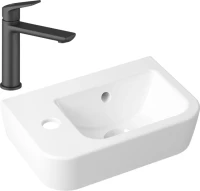 Комплект Раковина маленькая Lavinia Boho One 33310001L + Смеситель Wellsee ICON! for life 182302000 матовый черный