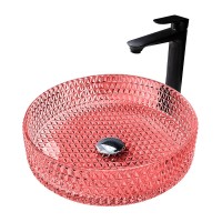 Накладная раковина Abber Glas AK2301OR 40 глянцевая красная, круглая