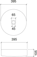 Накладная раковина Abber Glas AK2301OR 40 глянцевая красная, круглая