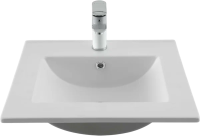 Мебельная раковина Aquanet Flat 51 накладная, глянцевая белая, прямоугольная, фаянс