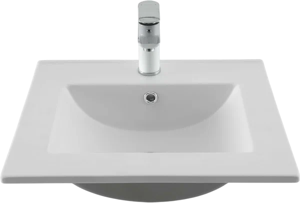 Мебельная раковина Aquanet Flat 51 накладная, глянцевая белая, прямоугольная, фаянс