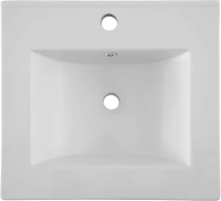 Мебельная раковина Aquanet Flat 51 накладная, глянцевая белая, прямоугольная, фаянс