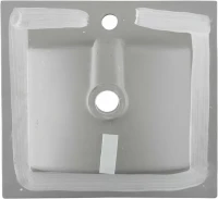 Мебельная раковина Aquanet Flat 51 накладная, глянцевая белая, прямоугольная, фаянс