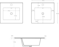 Мебельная раковина Aquanet Flat 51 накладная, глянцевая белая, прямоугольная, фаянс