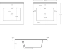Мебельная раковина Aquanet Flat 51 накладная, глянцевая белая, прямоугольная, фаянс