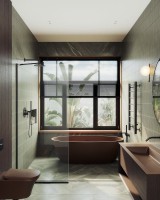 Душевая перегородка Maybahglass MGD-689-6у 89 см, профиль черный, стекло прозрачное