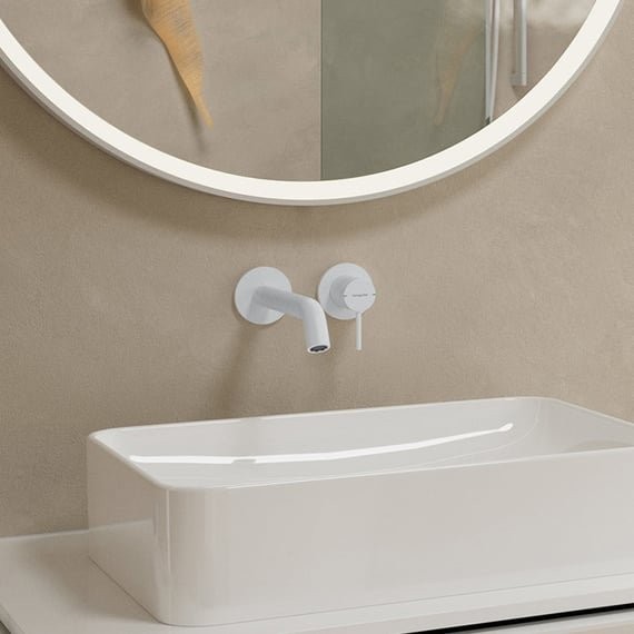 Смеситель для раковины Hansgrohe Tecturis S 73350700 С ВНУТРЕННЕЙ ЧАСТЬЮ матовый белый