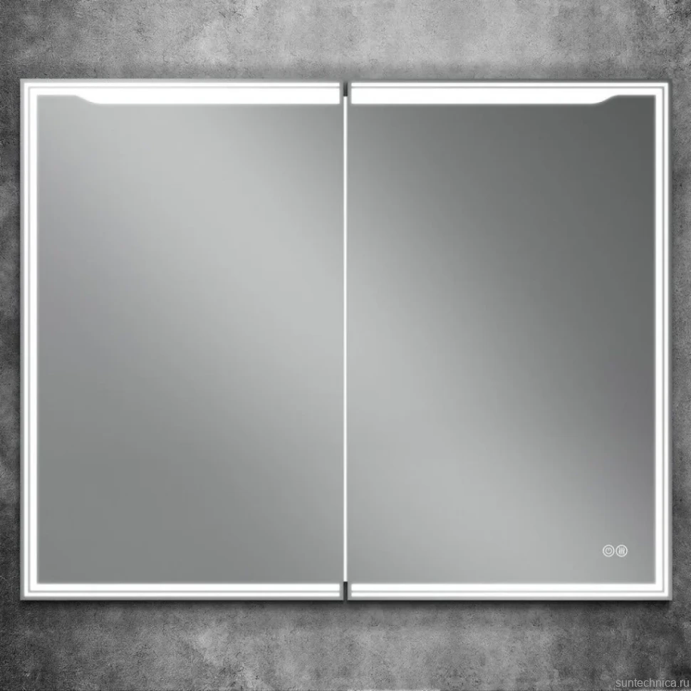 Зеркало-шкаф Art&Max Merano 100х80 белое, с LED-подсветкой, 6000К