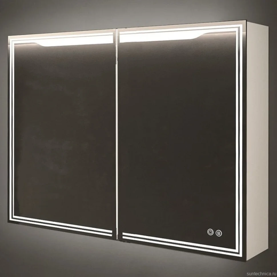 Зеркало-шкаф Art&Max Merano 100х80 белое, с LED-подсветкой, 6000К