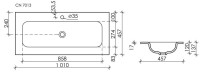Накладная раковина Ceramicanova Grace прямоугольная черная матовая 101 см CN7013MB