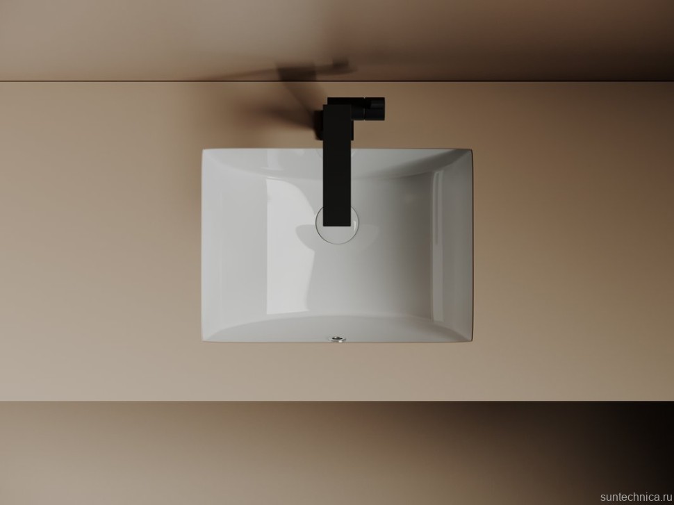 Раковина встраиваемая снизу Ceramicanova Era CN15002 46 глянцевая белая, прямоугольная