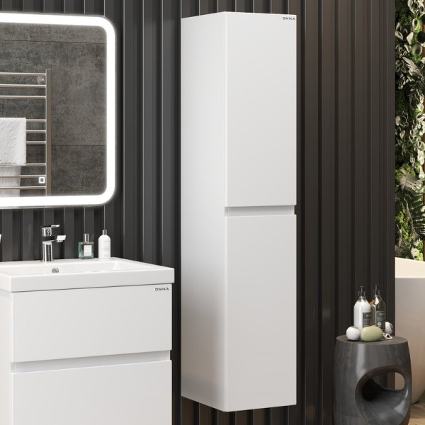 Шкаф пенал для ванной Onika Эвада 403079 белый