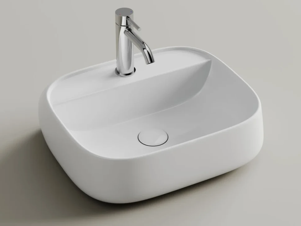 Раковина подвесная Ceramicanova Fonte с отверстием под смеситель, 500x425x145, белый, CN5051