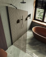 Душевая перегородка Maybahglass MGD-678-6ш 109 см, профиль черный, стекло бронза