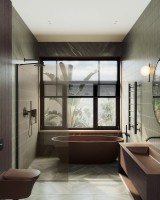 Душевая перегородка Maybahglass MGD-678-6ш 109 см, профиль черный, стекло бронза