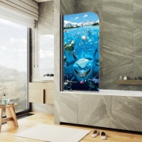 Шторка на ванну Maybahglass MGV-929-ФП005-6 70 см, профиль черный