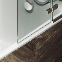 Шторка на ванну Maybahglass MGV-920-4 99 см, профиль хром, стекло сатин