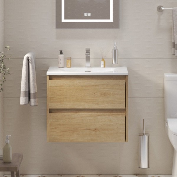Тумба с раковиной BelBagno Kraft 39 60 rovere nebrasca nature, раковина BB-8099-3-60