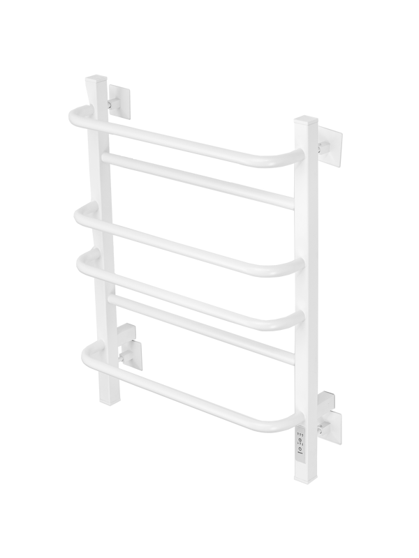 Полотенцесушитель электрический Comfysan Puro-K EC-6 60x45 см, скрытое подключение справа, слева, матовый белый, лесенка, из стали, с полкой