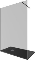 Душевая перегородка Allen Brau Infinity 1 3.21026.BA.T 140 см, профиль серебро браш, стекло тонированное