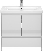 Тумба с раковиной Velvex Klaufs 80.2D.1Y белая, напольная