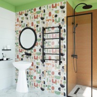 Полотенцесушитель электрический Grota Costa 530х1000 RAL9005 EL 100x55 см, подключение справа, слева, скрытое подключение справа, матовый черный, лесенка, из стали