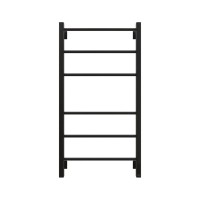 Полотенцесушитель электрический Grota Costa 530х1000 RAL9005 EL 100x55 см, подключение справа, слева, скрытое подключение справа, матовый черный, лесенка, из стали