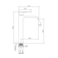 Смеситель для раковины высокий Raglo R02.15, хром