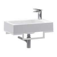 Консоль с раковиной Belux Темпо 50 L подвесная, цвет консоли белый, сифон круглый, хром